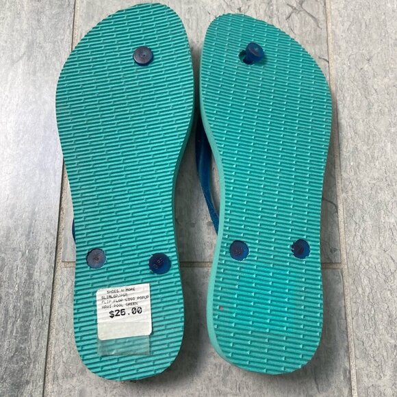 Havaianas Slim Flip Flops Sandals Blue Green Women's Size 7/8 NWT - Picture 4 of 6